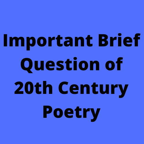 Important Brief Question of 20th Century Poetry