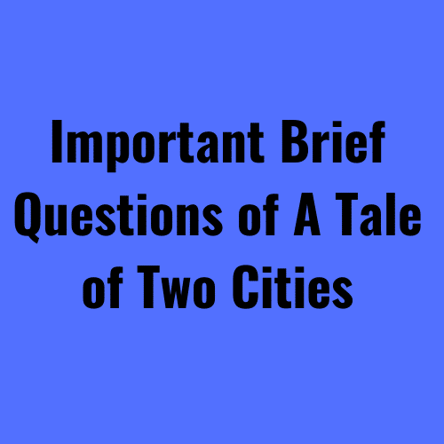 Important Brief Questions of A Tale of Two Cities