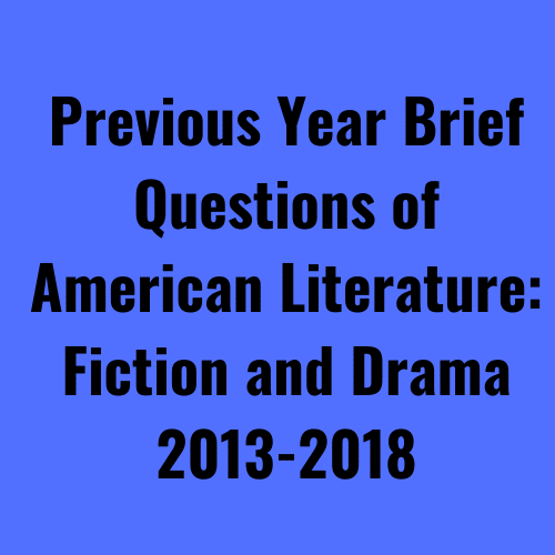 Previous Year Brief Questions of American Literature